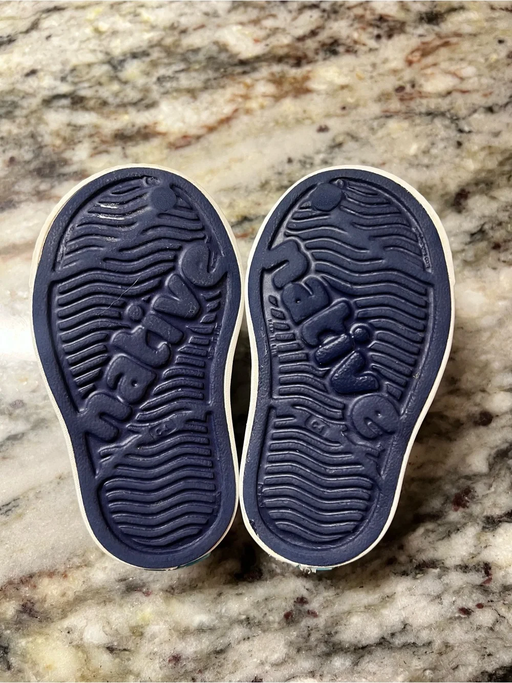Unisex Native Kids Slip-On Water Shoes in Navy and White C4